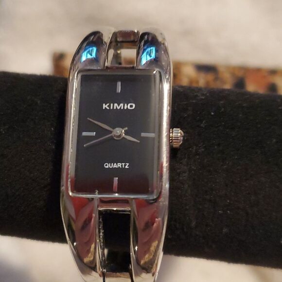Silver Kimio Quartz Cuff Bangle Bracelet Watch - Picture 1 of 7